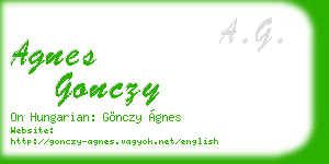 agnes gonczy business card